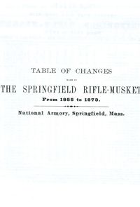 TABLE OF CHANGES MADE IN THE SPRINGFIELD RIFLE MUSKET FROM 1855 TO 1873