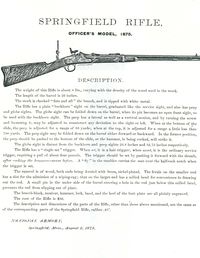 SPRINGFIELD RIFLE, OFFICER'S MODEL, 1875