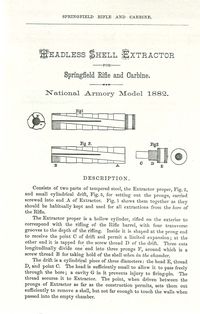 INSTRUCTION SHEET FOR THE USE OF THE HEADLESS SHELL EXTRACTOR, M1882, .45-70