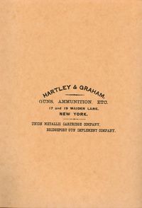 HARTLEY AND GRAHAM CATALOG OF GUNS, REVOLVERS, AMMUNITION AND SPORTING GOODS, CIRCA 1880'S