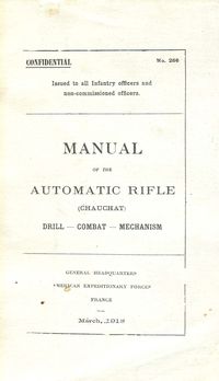 MANUAL OF THE AUTOMATIC RIFLE (CHAUCHAT)