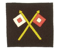 EMBROIDERED CROSSED SIGNAL CORPS INSIGNIA