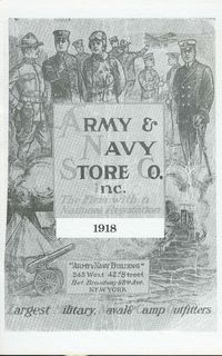 ARMY AND NAVY STORE CO. INC, CATALOG 1918 EDITION