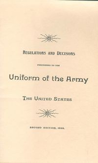 REGULATIONS AND DECISIONS PERTAINING TO THE UNIFORM OF THE ARMY OF THE UNITED STATES