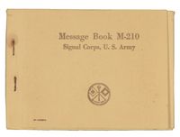 WWII U.S. ARMY SIGNAL CORPS MESSAGE BOOK M210