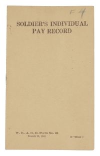 WORLD WAR II SOLDIERS PAY BOOKLET