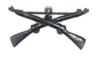WWI BLACKENED BRONZE COLLAR CROSSED RIFLES