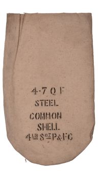 CIRCA 1898 WHITE SILK CANNON POWDER BAG