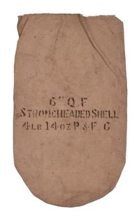 CIRCA 1898 WHITE SILK CANNON POWDER BAG