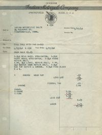 INDIAN MOTOCYCLE DEALER INVOICE