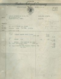 INDIAN MOTOCYCLE DEALER INVOICE