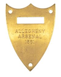 M1859 McCLELLAN SADDLE POMMEL SHIELD, ALLEGHENY ARSENAL 1861