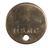 WWI USMC ALUMINUM DOG TAG